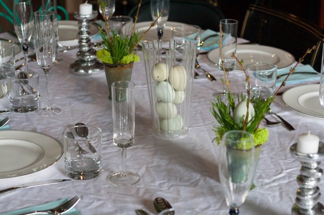 Easter table in robin's egg blues