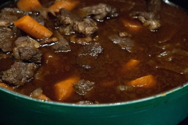 boeuf bourguinon ready to thicken