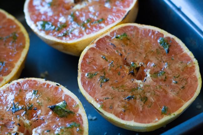 Basil Bruleed Grapefruit