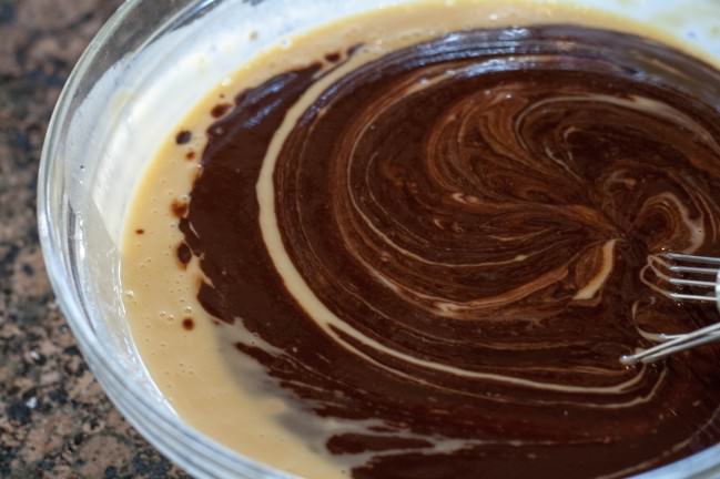 Chocolate Hazelnut Crepe Cake chocolate batter