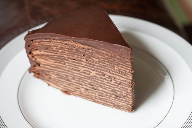 Chocolate Hazelnut Crepe Cake front