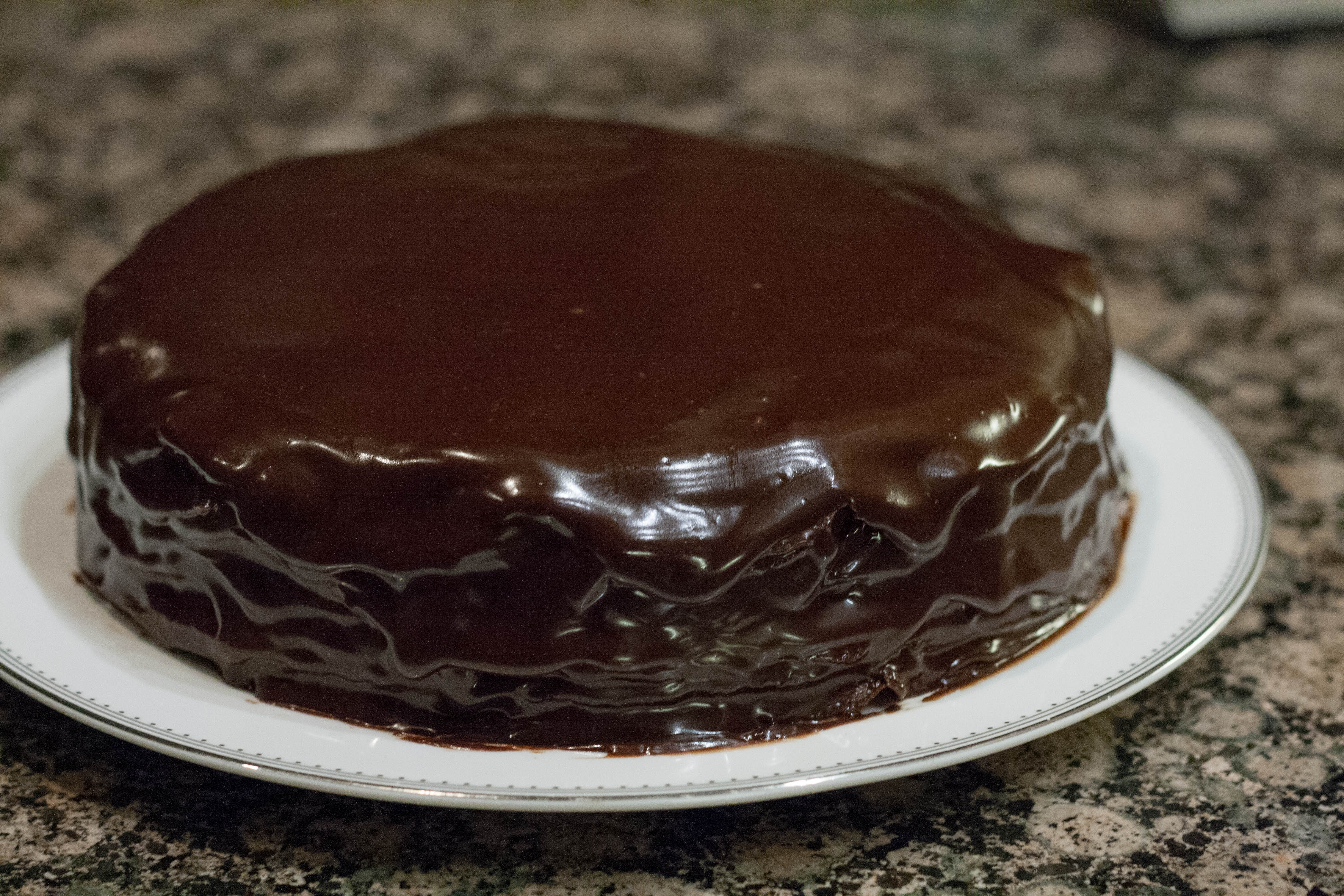 Chocolate Hazelnut Crepe Cake with Orange Frangelico Syrup 