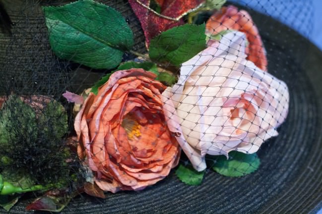 Millinery Lesson Pink Roses Derby Hat net over flowers