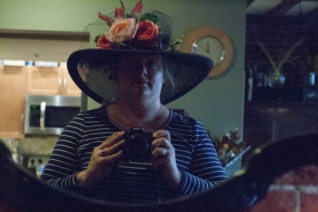 Millinery Lesson Pink Roses Derby Hat selfie