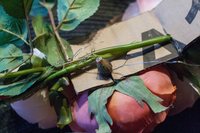 Millinery Lesson Pink Roses Derby Hat wiring to hat for support