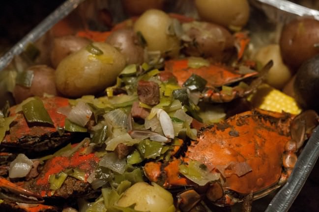 Crab Boil Chesapeake Style with potatoes