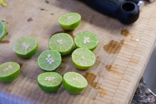 Key Lime Pie, two ways sliced key limes