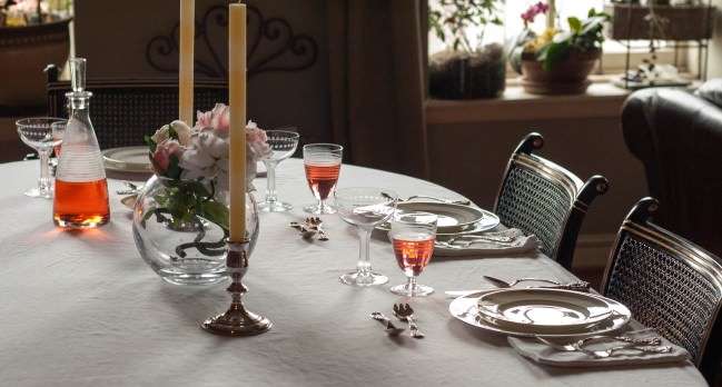 Peony Season Table Setting peonies and rose