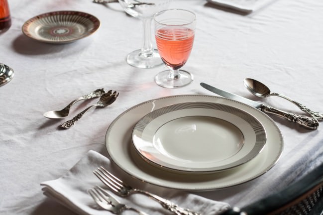 Peony Season Table Setting simple but sweet