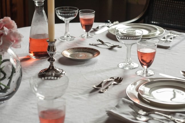 Peony Season Table Setting white and pink