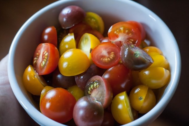 Smoky, Spicy Homemade Buttermilk Dressing halved jewel tomatoes