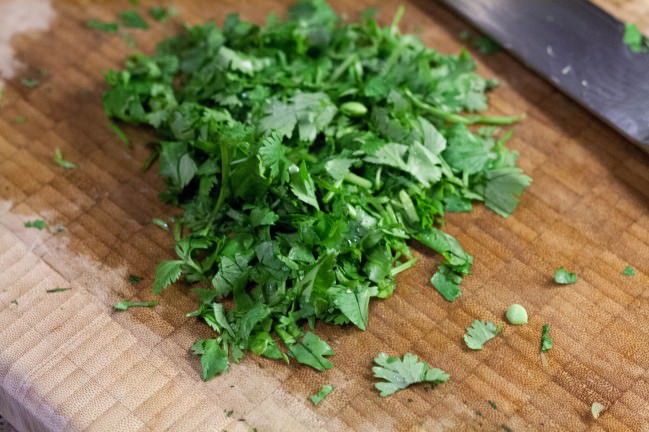 Edamame Tacos chopped cilantro