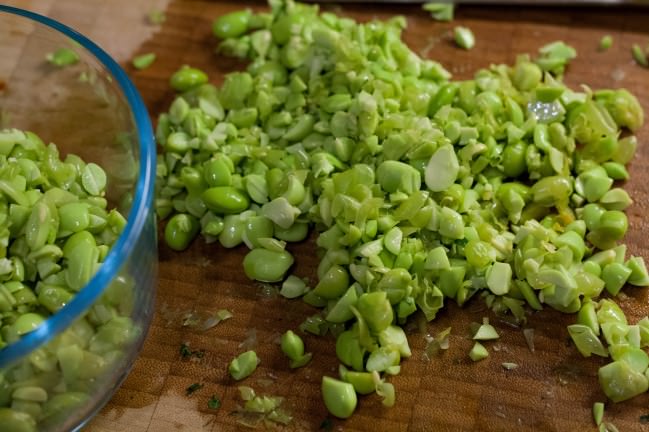 Edamame Tacos chopped edamame