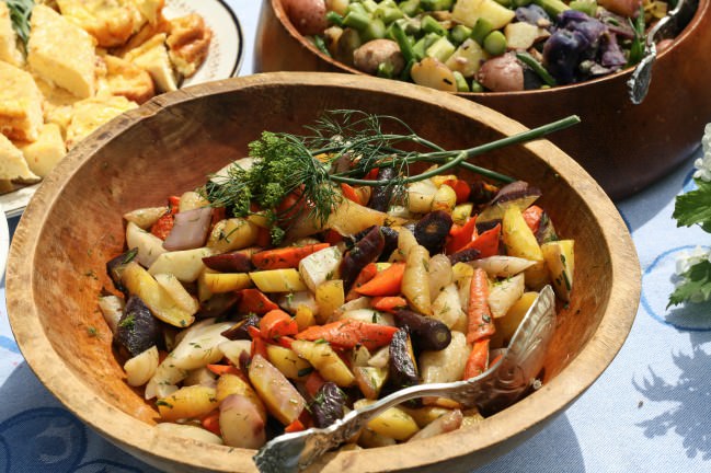 Roasted Rainbow Carrots and dill fronds