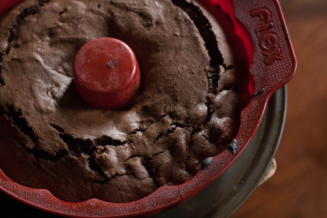 Chocolate Cherry Almond Cake baked