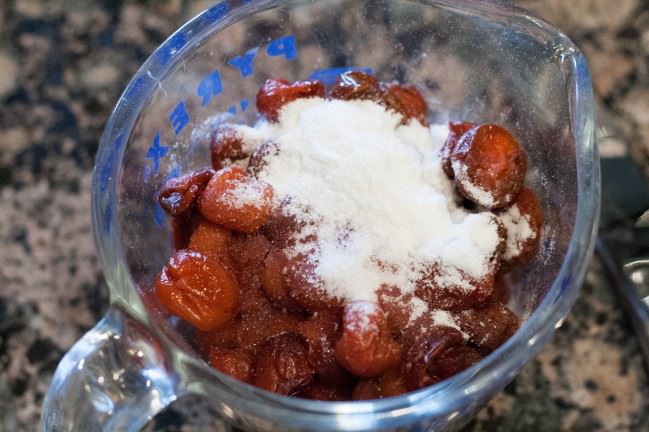 Cherry Almond Gluten Free Muffins cherries with sugar