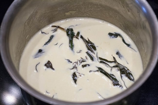 Lemon Verbena Sheep's Yogurt Ice Cream infusing the cream
