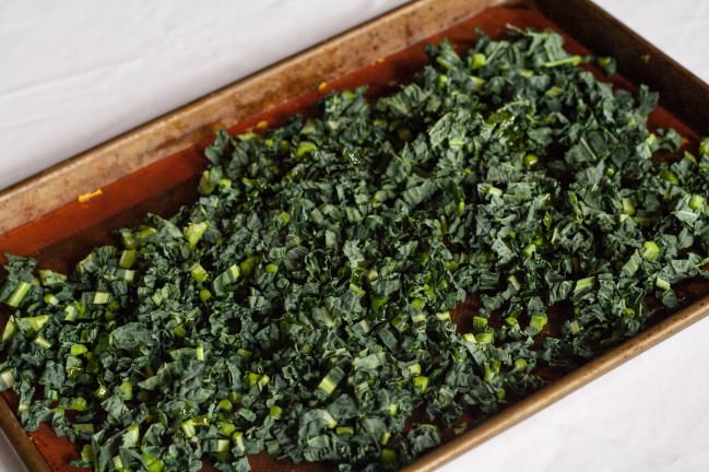 Fall Kale Salad with Spicy Garbanzos chopped kale