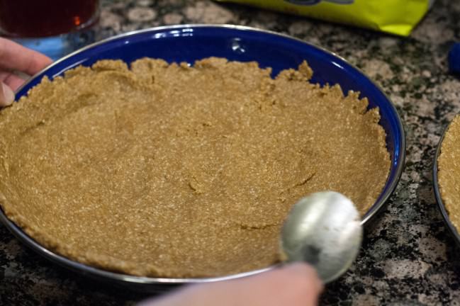 Pumpkin Butterscotch Pie pat in crust