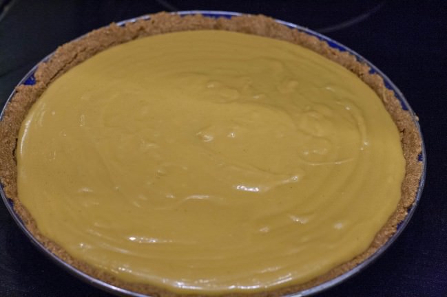 Pumpkin Butterscotch Pie setting