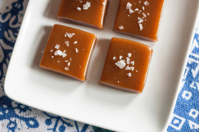 Sour Cherry Apple Cider Caramels and maldon salt