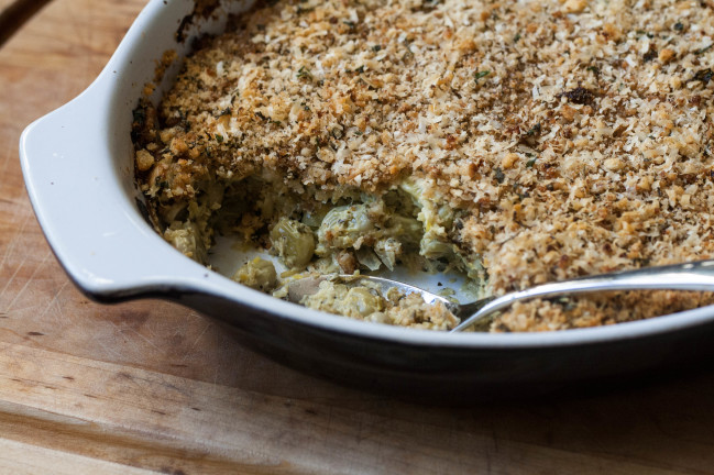 Lima Bean Gratin in baker