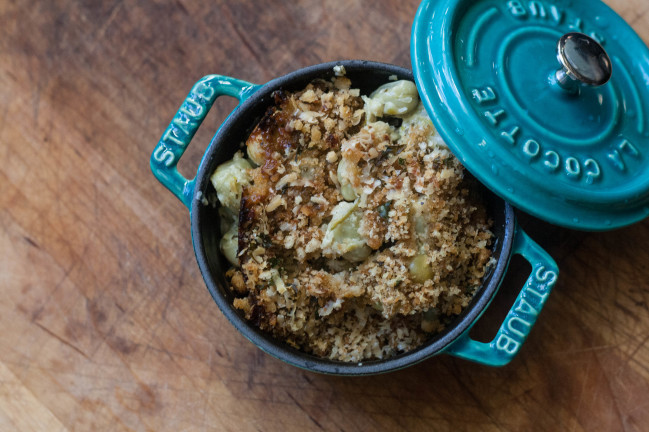 Lima Bean Gratin in mini cocotte