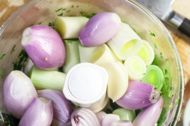 Lima Bean Gratin shallots and leeks