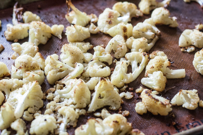 Roasted Cauliflower Hazelnut Celery Salad via Jerusalem cauliflower