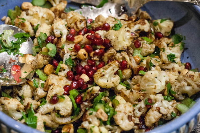 Roasted Cauliflower Hazelnut Celery Salad via Jerusalem tossed