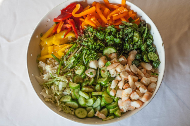 Spicy Cold Shrimp Cucumber Salad