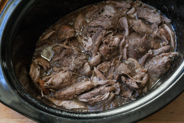 Spicy Jerk Turkey Drumsticks in slowcooker