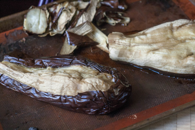 Baba Ganoush via Jerusalem peeled eggplant