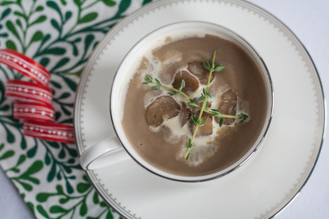 Chestnut Soup for Anna with thyme