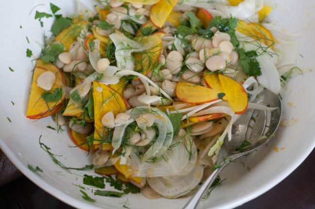 Butter Bean Salad with Meyer Lemon Vinaigrette marinating