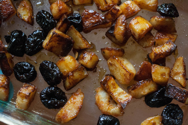 Duckfat Potatoes with Prunes