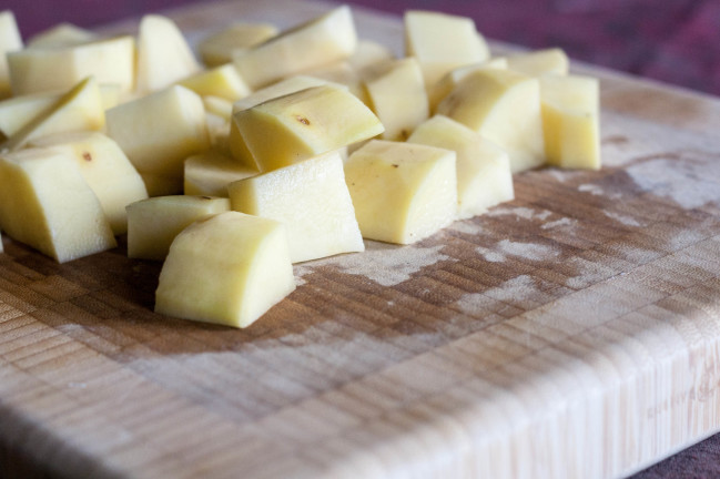 Duckfat Potatoes with Prunes diced potatoes