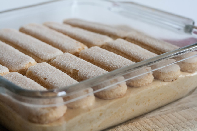 Dulce de Leche Tiramisu layered ladyfingers