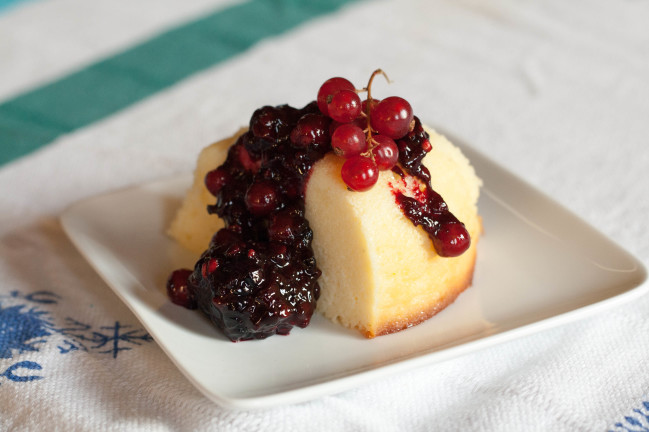 Baked Lime Ricotta with Blackberries and currants
