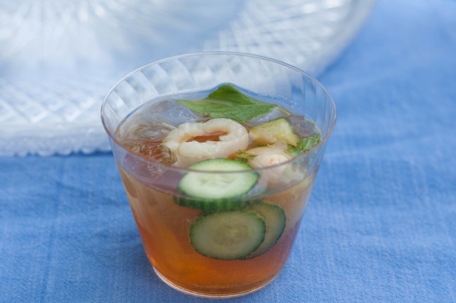 Cucumber Lychee Pimms Cups