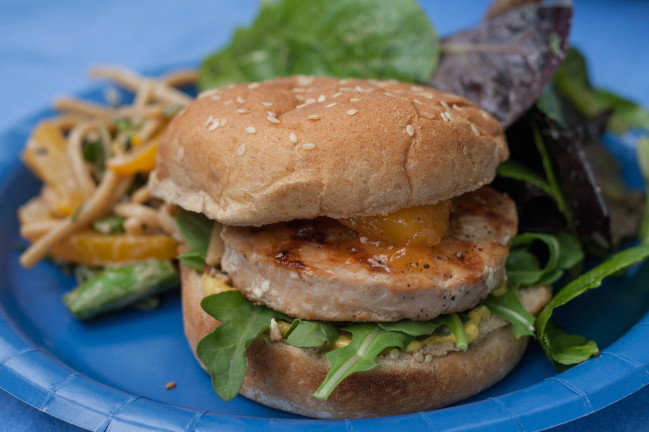 Salmon Burgers with Curry Mayo