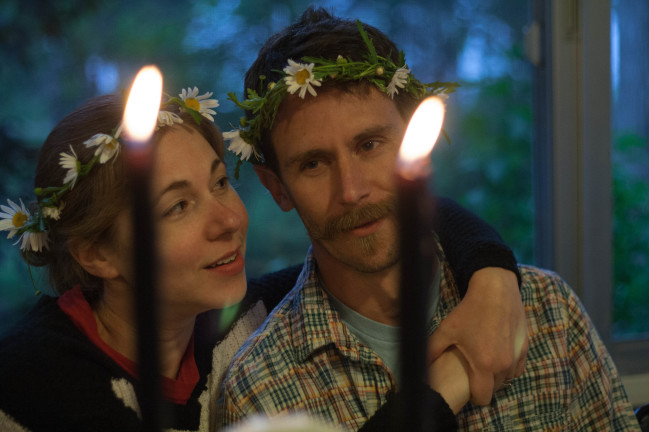 Midsommar's Table flower crowns and candlelight