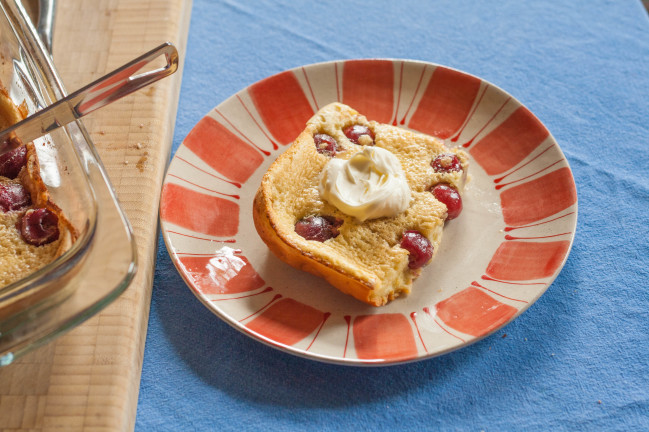 Baked German Cherry Almond Pancakes for breakfast