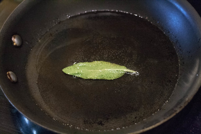 Leek Soup with Fried Sage frying