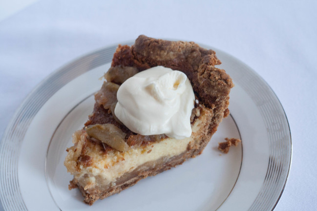 Rye Crust Apple Custard Pie dallop of creme fraiche