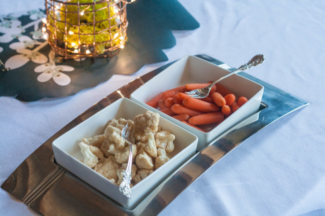 Sweet Pickled Carrots and Cauliflower appetizers