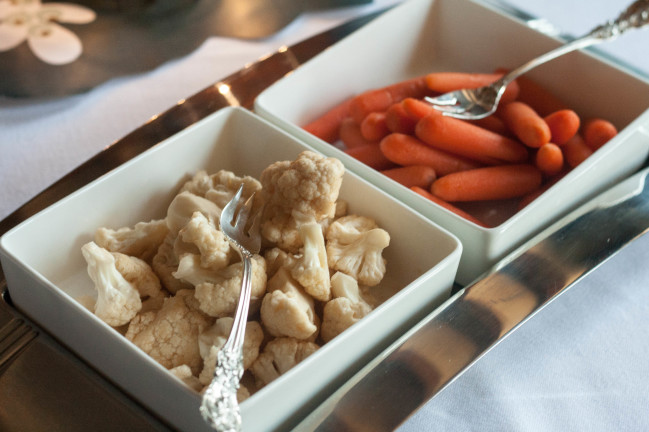 Sweet Pickled Carrots and Cauliflower hors doeuvres
