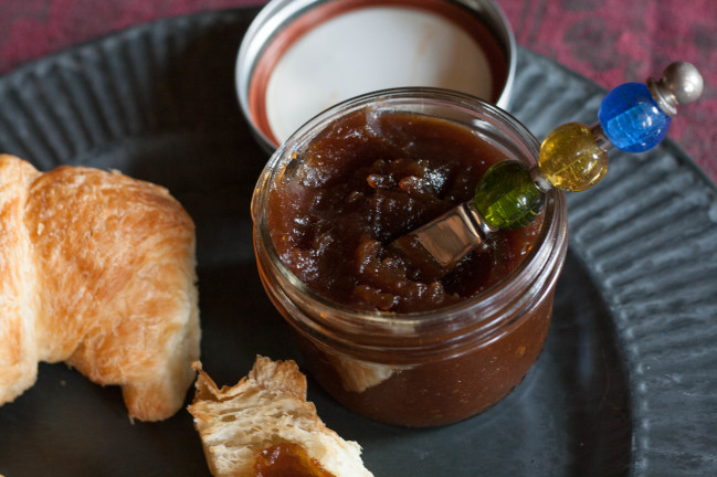 Thick and Smooth Fall Apple Butter with croissant