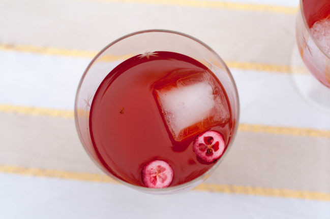 Christmas Carol Punch cranberry halves