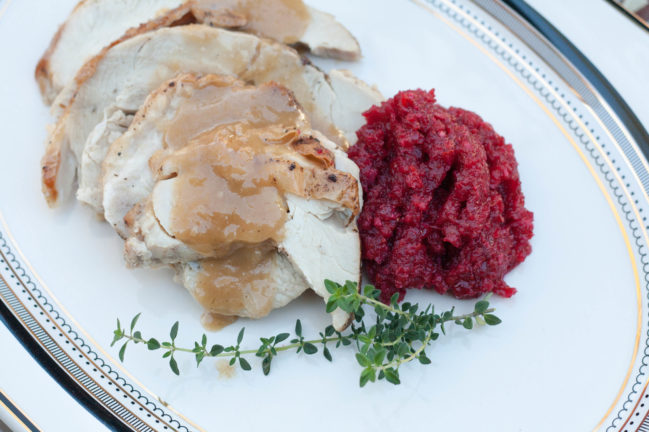 Juniper Brined Turkey Breast Roast with gravy